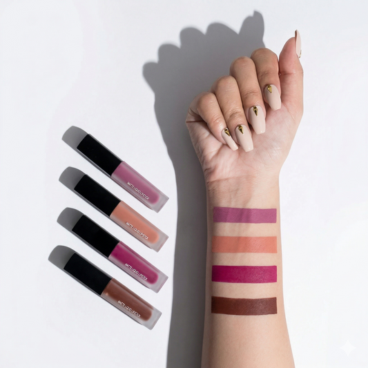Nude Red Edition Different Shades Liquid Lipstick Set of 4 (16ml)